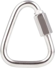 Load image into Gallery viewer, DELSWIN Triangle Carabiner Quick Chain Links - 2.9 Inch Stainless Steel Delta Quick Link, Heavy-Duty Marine Grade Carabiner Clip for Boat, Fitness, Swing, Pet, 2 Pack, 1700 Lbs Capacity