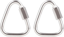 Load image into Gallery viewer, DELSWIN Triangle Carabiner Quick Chain Links - 2.9 Inch Stainless Steel Delta Quick Link, Heavy-Duty Marine Grade Carabiner Clip for Boat, Fitness, Swing, Pet, 2 Pack, 1700 Lbs Capacity