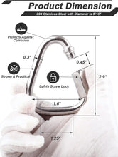 Load image into Gallery viewer, DELSWIN Triangle Carabiner Quick Chain Links - 2.9 Inch Stainless Steel Delta Quick Link, Heavy-Duty Marine Grade Carabiner Clip for Boat, Fitness, Swing, Pet, 2 Pack, 1700 Lbs Capacity