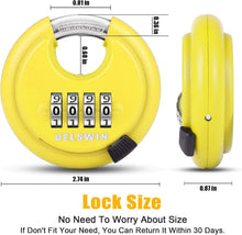 Load image into Gallery viewer, DELSWIN 4-Digit Disc Combination Lock Outdoor - Heavy Duty Combination Padlocks with Hardened Steel Shackle Weatherproof Combo Locks for Gates,Sheds,Fence,Storage Unit (3/8" Shackle, Black,2 Pcs)