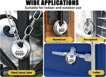 Load image into Gallery viewer, DELSWIN 4-Digit Disc Combination Lock Outdoor - Heavy Duty Combination Padlocks with Hardened Steel Shackle Weatherproof Combo Locks for Gates,Sheds,Fence,Storage Unit (3/8" Shackle, Black,2 Pcs)