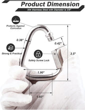 Load image into Gallery viewer, DELSWIN Triangle Carabiner Quick Chain Links - 2.9 Inch Stainless Steel Delta Quick Link, Heavy-Duty Marine Grade Carabiner Clip for Boat, Fitness, Swing, Pet, 2 Pack, 1700 Lbs Capacity
