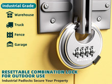 Load image into Gallery viewer, DELSWIN 4-Digit Disc Combination Lock Outdoor - Heavy Duty Combination Padlocks with Hardened Steel Shackle Weatherproof Combo Locks for Gates,Sheds,Fence,Storage Unit (3/8" Shackle, Black,2 Pcs)