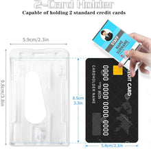 Load image into Gallery viewer, DELSWIN Heavy Duty Retractable Lanyard - Breakaway Lanyards for ID Badges Keys, Retractable Keychain with Upgraded Carabiner, Key Ring, and 2-Card Thumb-Slot Badge Holder, 8 oz Retraction