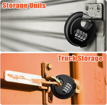 Load image into Gallery viewer, DELSWIN 4-Digit Disc Combination Lock Outdoor - Heavy Duty Combination Padlocks with Hardened Steel Shackle Weatherproof Combo Locks for Gates,Sheds,Fence,Storage Unit (3/8" Shackle, Black,2 Pcs)