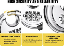 Load image into Gallery viewer, DELSWIN 4-Digit Disc Combination Lock Outdoor - Heavy Duty Combination Padlocks with Hardened Steel Shackle Weatherproof Combo Locks for Gates,Sheds,Fence,Storage Unit (3/8" Shackle, Black,2 Pcs)