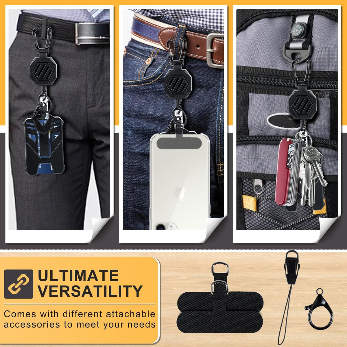 KEY-BAK Sidekick Retractable I.D. Badge And Keychain Lanyard With 24 In. Retractable Retractable Tether 0KB1-0A41 - The Home Depot - Foto 8