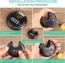 Load image into Gallery viewer, DELSWIN 4-Digit Disc Combination Lock Outdoor - Heavy Duty Combination Padlocks with Hardened Steel Shackle Weatherproof Combo Locks for Gates,Sheds,Fence,Storage Unit (3/8" Shackle, Black,2 Pcs)