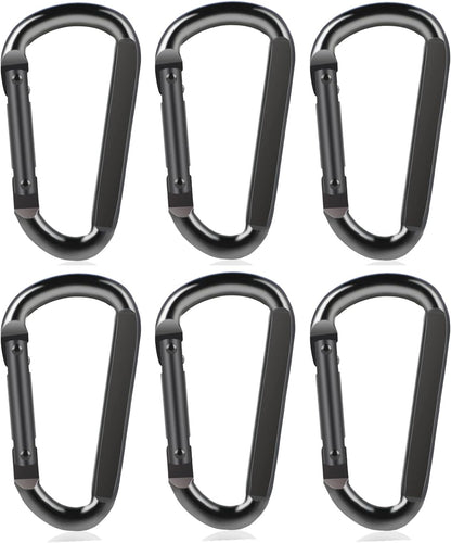 DELSWIN Heavy Duty Black Carabiner Clip - 900lbs, 3