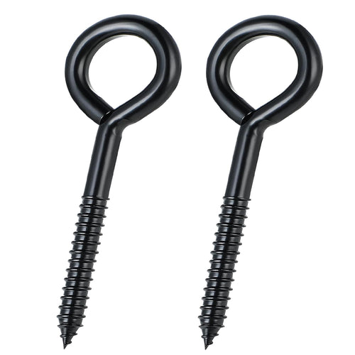 DELSWIN Eye Hooks Screw Eye Bolt - 800Lbs, 6 Inch Heavy Duty Eye Hooks, Rustproof Self Tapping Eye Bolts Eyelet Screw for Indoor & Outdoor, Hammock, Swing, Securing Cables Wire (2 Pack)