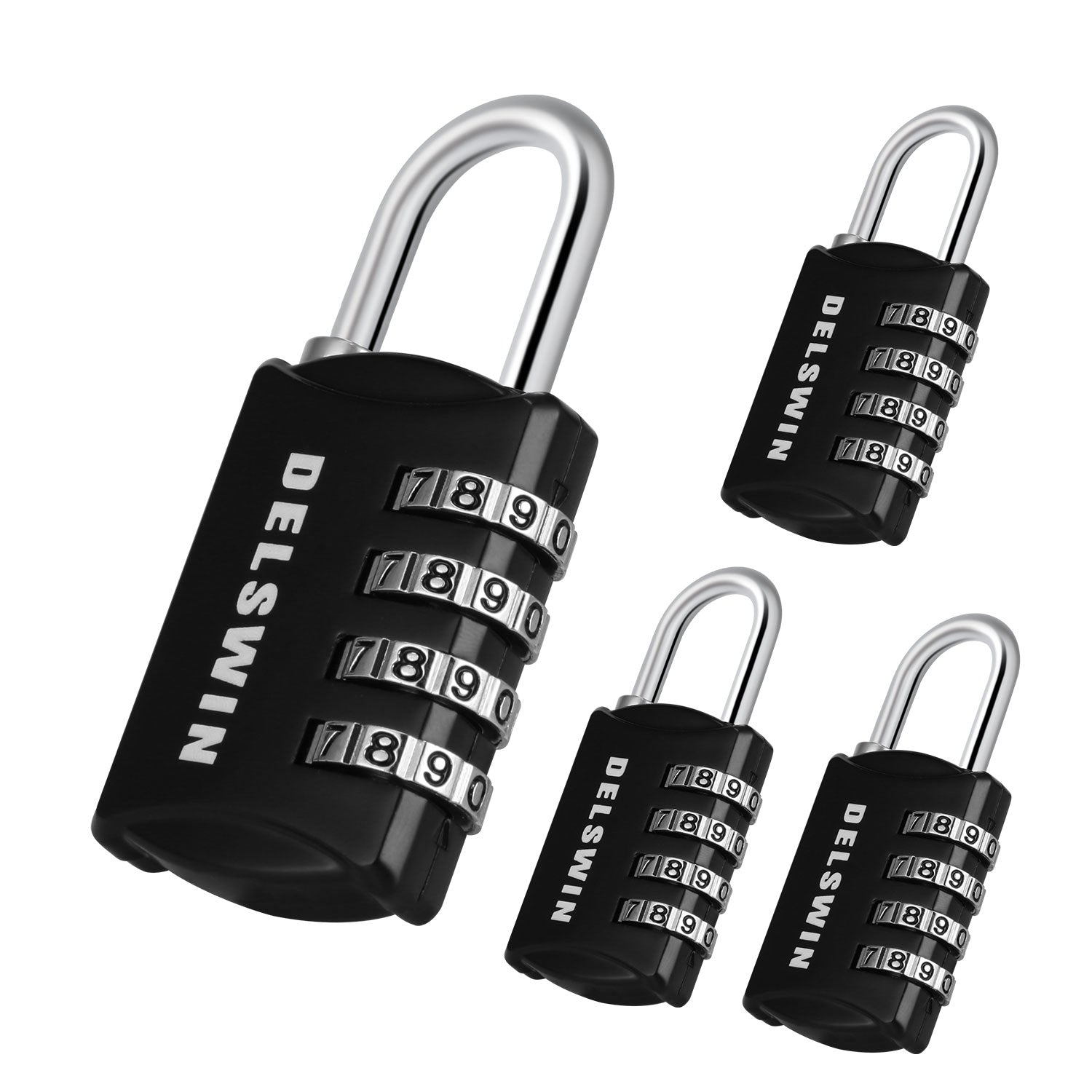 Vinabo Cadenas à Combinaison 4 Digital, Number Padlock, Combination Lock  for Gym, School, Gate, Shed, Garage, Storage, Luggage Lockers and Tool Box
