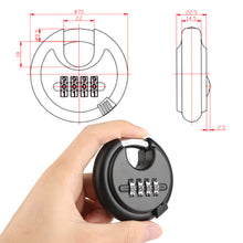 Load image into Gallery viewer, 4-Digit Disc Combination Lock Outdoor - Heavy Duty Combination Padlocks with Hardened Steel Shackle Weatherproof Combo Locks for Gates,Sheds,Fence,Storage Unit (25/64&quot; Shackle , Black,2 Pcs)