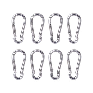 8 Pcs Carabiner Clip Steel Snap Hook - Heavy Duty Quick Link Keychain, Metal Snap Hook for Dog Leash, Outdoor Camping, Swing, Hammock, Hiking